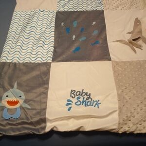 Baby Shark Themed Bedding Set - Gray and Blue